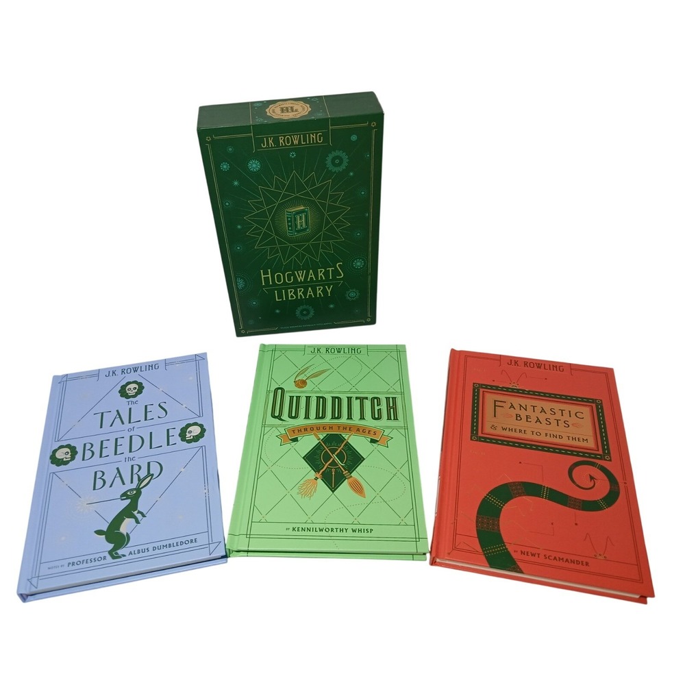 JK Rowling Hogwarts Library Hardcover Box Set with a Harry Potter Tie‎ 2017 #B49